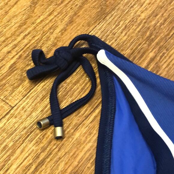Vitamin A Natalie Miter Blue Stripe Side Tie Swim Bikini Bottom Size Small / 6 - Picture 8 of 9